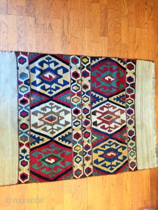 A striking Caucasian flatweave mafrash .                           