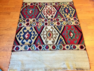 A striking Caucasian flatweave mafrash .                           