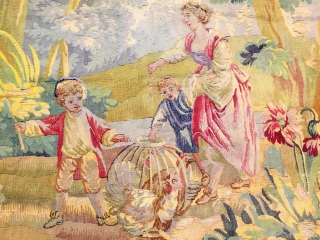 Royal Manufacture of Aubusson France.Tapestry woven at the end of the 19th Century, cartoons by Francois Boucher.
 
               