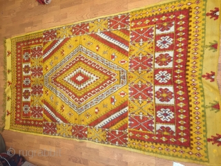 A superb Moroccan High Atlas Ait Ouaouzguite rug with a magnificent design concept size 5 x 8.                