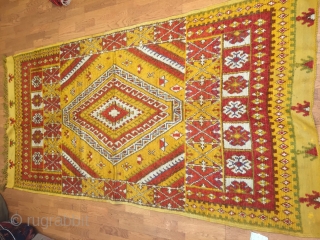 A superb Moroccan High Atlas Ait Ouaouzguite rug with a magnificent design concept size 5 x 8.                