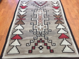 Native American Navajo rug of a striking effect size 4-2 x 6-2.                     