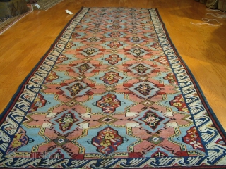 Antique Seychour rug , Northeast Caucasus 
Size: 3'-3'' x 8'-7''

Sold                       
