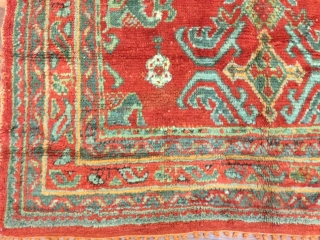 Antique Turkish Ushak rug-4398-West of Turkey, size 5 ft by 6 ft. 5 inches, circa 1920. This rug is in excellent condition with a good shaggy wool throughout, complete rug with all  ...