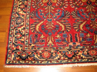 Antique Persian Lilihan Rug- 3809. Central Persia, size 5 ft, 2 inches by 6 ft, circa 1920. all over floral design on red field, excellent condition with a good velvet wool pile  ...