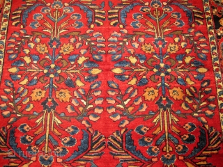 Antique Persian Lilihan Rug- 3809. Central Persia, size 5 ft, 2 inches by 6 ft, circa 1920. all over floral design on red field, excellent condition with a good velvet wool pile  ...