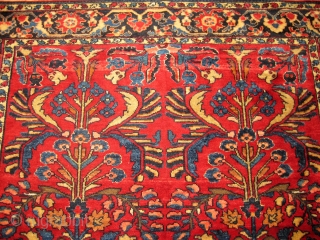 Antique Persian Lilihan Rug- 3809. Central Persia, size 5 ft, 2 inches by 6 ft, circa 1920. all over floral design on red field, excellent condition with a good velvet wool pile  ...