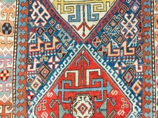 19th Century Kazak Caucasian runner - 4849

Powerful antique Kazak Caucasia, from southwest Caucasus with beautiful colors, size 4 ft. 8 inches by 9 ft. 10 inches, circa 1890, excellent condition with a  ...