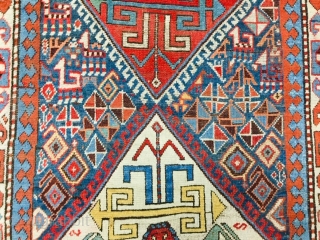 19th Century Kazak Caucasian runner - 4849

Powerful antique Kazak Caucasia, from southwest Caucasus with beautiful colors, size 4 ft. 8 inches by 9 ft. 10 inches, circa 1890, excellent condition with a  ...