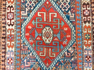 19th Century Kazak Caucasian runner - 4849

Powerful antique Kazak Caucasia, from southwest Caucasus with beautiful colors, size 4 ft. 8 inches by 9 ft. 10 inches, circa 1890, excellent condition with a  ...