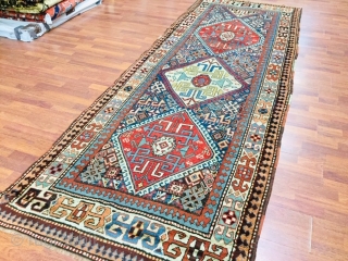 19th Century Kazak Caucasian runner - 4849

Powerful antique Kazak Caucasia, from southwest Caucasus with beautiful colors, size 4 ft. 8 inches by 9 ft. 10 inches, circa 1890, excellent condition with a  ...