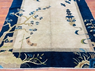 Antique Chinese Peking Rug-4792

Beautiful antique Peking, from china, size 6 ft. by 8 ft. 6 inches, circa 1920, excellent condition with a slight and small area lower pile in couple area, complete  ...