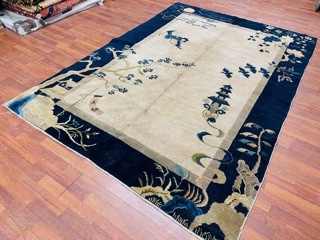 Antique Chinese Peking Rug-4792

Beautiful antique Peking, from china, size 6 ft. by 8 ft. 6 inches, circa 1920, excellent condition with a slight and small area lower pile in couple area, complete  ...