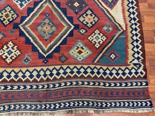 Colorful antique Persian quashqaie Kilim rug-2251

Beautiful antique Persian Quashqaie Kilim rug from southwest Persia, size 5 ft. 2 inches by 8 ft., circa 1900, excellent condition with all wool foundation, original ends  ...