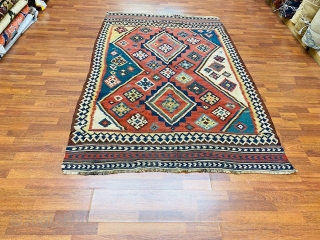 Colorful antique Persian quashqaie Kilim rug-2251

Beautiful antique Persian Quashqaie Kilim rug from southwest Persia, size 5 ft. 2 inches by 8 ft., circa 1900, excellent condition with all wool foundation, original ends  ...