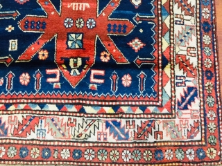 Antique Kazak Caucasian Rug-3209

Beautiful antique Kazak tribal rug, from southwest Caucasus, size 4 ft. 3 inches by 7 ft. 9 inches, circa 1920, excellent condition with a good shaggy wool pile throughout,  ...