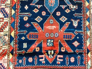 Antique Kazak Caucasian Rug-3209

Beautiful antique Kazak tribal rug, from southwest Caucasus, size 4 ft. 3 inches by 7 ft. 9 inches, circa 1920, excellent condition with a good shaggy wool pile throughout,  ...