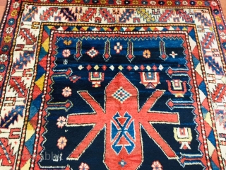 Antique Kazak Caucasian Rug-3209

Beautiful antique Kazak tribal rug, from southwest Caucasus, size 4 ft. 3 inches by 7 ft. 9 inches, circa 1920, excellent condition with a good shaggy wool pile throughout,  ...