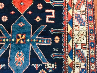 Antique Kazak Caucasian Rug-3209

Beautiful antique Kazak tribal rug, from southwest Caucasus, size 4 ft. 3 inches by 7 ft. 9 inches, circa 1920, excellent condition with a good shaggy wool pile throughout,  ...