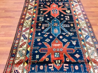 Antique Kazak Caucasian Rug-3209

Beautiful antique Kazak tribal rug, from southwest Caucasus, size 4 ft. 3 inches by 7 ft. 9 inches, circa 1920, excellent condition with a good shaggy wool pile throughout,  ...