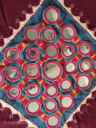 Beautiful vintage handmade shawl from the Banjara gypsy tribe - not seen very often. Large mirrors & applique work. More details here: https://wovensouls.com/collections/weekly-flash-sale
          