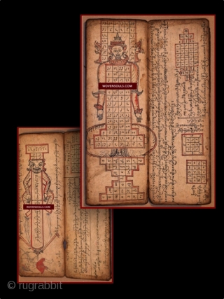 Rare Complete Burmese (Myanmarese) Buddhist Manuscript with older Burmese script dated 1874 - More photos & details here: https://wovensouls.com/products/1126-fabulous-antique-myanmar-buddhist-manuscript              