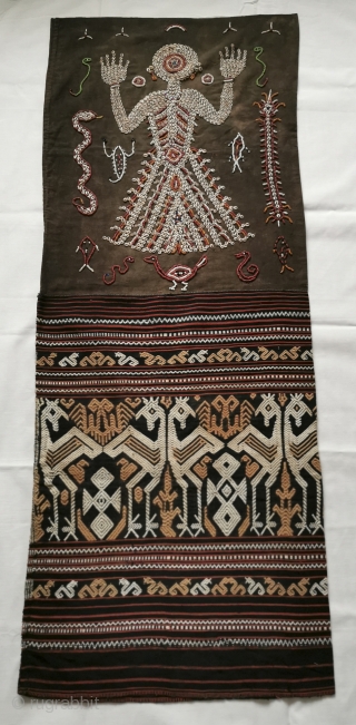 Superb Old Sumba Ceremonial Weaving with Shells & Beads called Lau Wuti Kau. Exceptional layout and attention to detail. See more here https://wovensouls.com/products/1144-old-sumba-ceremonial-skirt-weaving-with-shells-beads-lau-wuti-kau 
Enjoy the visual feast!      