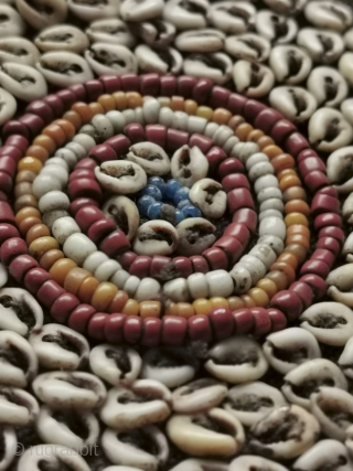 Superb Old Sumba Ceremonial Weaving with Shells & Beads called Lau Wuti Kau. Exceptional layout and attention to detail. See more here https://wovensouls.com/products/1144-old-sumba-ceremonial-skirt-weaving-with-shells-beads-lau-wuti-kau 
Enjoy the visual feast!      