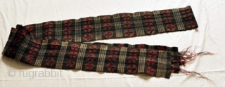 Vintage Tibetan Kaabo Kumarband or waist belt used to secure the robe. Nambu Tigma work all over. Natural Dyes. Circa 1930.
More pictures on 
http://www.wovensouls.com
SOLD
         