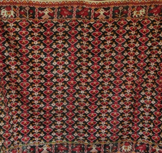 Antique Patan Patola Sari Fragment (quarter sari) pre 1900
Heirloom piece acquired from one of the two remaining weaving families of Patan, said to be with the family for over 200 years. 
More  ...