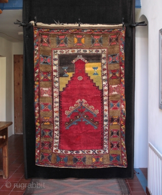 Unusual type of Anatolian prayer rug from Sivas with double floating prayer arches in the mirhab.
  
One of the recent arrivals to my collection of Anatolian kilims and rugs, a Kurdish  ...