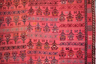 Found in Anatolia but I believe to be a Kurdish or Iraqi? A large blanket with unusual and interesting dancing woman motifs. Woven on a narrow hand loom in five long sections,  ...