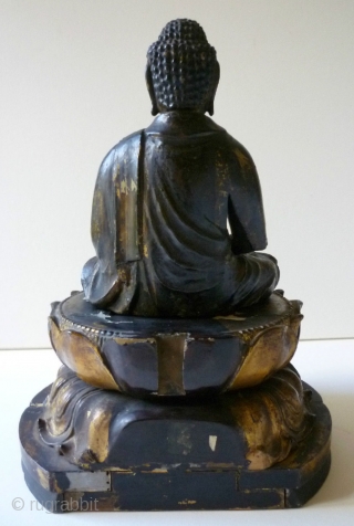 Early Edo Period Japanese Buddha

Fine circa 1700 carved wood figure of Shakyamuni Buddha from Edo Period Japan.

Composed of two sections in joined wood-block construction, this early Edo period Amida Buddha is finely carved  ...