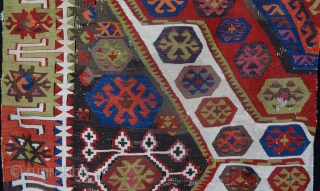 Another offering from my recent trip to Anatolia, a lovely long antique Hotamis, Konya area half kilim with super, well saturated dyes and fine hand-spun cotton for the light areas (see last  ...