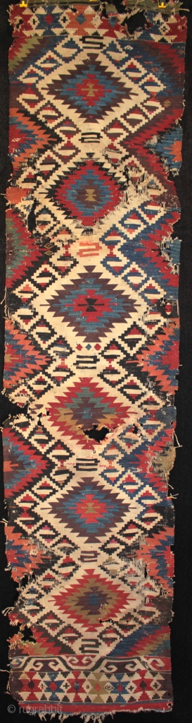 Late 18th to early 19th century Anatolian Karakecili tribe kilim.

One of my finds from April traveling in Turkey, a rare type of Anatolian kilim woven by the Karakecili tribe, probably living in  ...