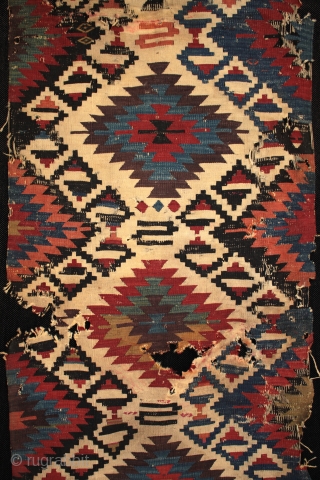 Late 18th to early 19th century Anatolian Karakecili tribe kilim.

One of my finds from April traveling in Turkey, a rare type of Anatolian kilim woven by the Karakecili tribe, probably living in  ...