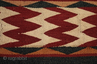 Antique Central Asian Uzbek Ghudgeri kilim or 'jajim' woven in seven joined panels with 12 decorated bands. A strong tightly woven kilim with well made, sympathetic small nomadic patched repairs using pieces  ...