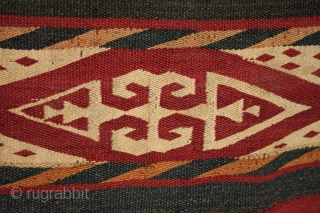 Antique Central Asian Uzbek Ghudgeri kilim or 'jajim' woven in seven joined panels with 12 decorated bands. A strong tightly woven kilim with well made, sympathetic small nomadic patched repairs using pieces  ...