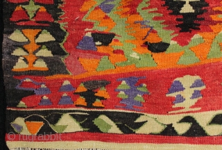 An extraordinary primitive and expressionistic yoruk prayer kilim from Cal in Western Anatolia. The bright colours and spontaneous weaving belie the fact that this kilim has some age to it. I estimate  ...