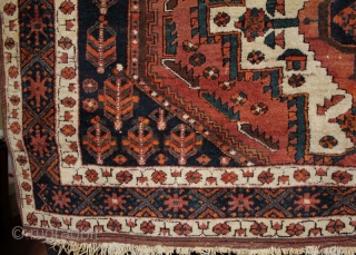 A beautiful antique late 19th century (1880-1900?) Persian Kerman or Sirjan tribe Afshar rug. At least that is what I think, but as always I am open to suggestions. As found and  ...