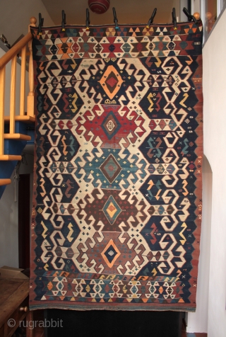 Beautifully drawn Anatolian Karakecili tribe kilim

From a newly arrived collection of antique kilims and rugs. Excellent design and good colours, peppered with interesting cicim embroidered motifs, and apparently very rare warps threads  ...