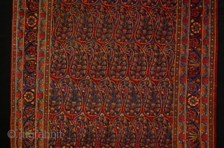 Boteh Design rug fine knotting small worn area 238x150 cm                       