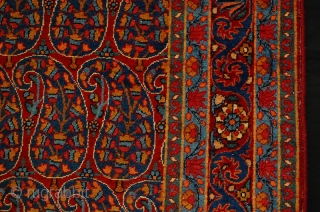 Boteh Design rug fine knotting small worn area 238x150 cm                       