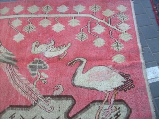 antiqe rug yarkan west china early 20th century synthetic colors naver toucued , oily wool 150cm /300cm  500$ plus ship   pirst vin        