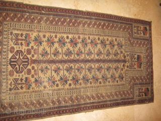 antique baluch prayer rug, low pile, 250$ ship free                        