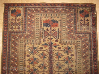 antique baluch prayer rug, low pile, 250$ ship free                        