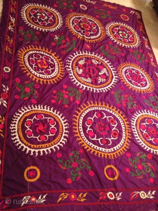 silk on silk suzane uzbek 179/260 cm antiqe ship free.--                       