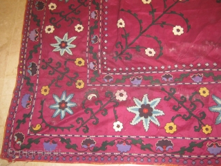 180/240cm uzbek silk on silk suzane graet colors.nice ikat on beck ship free                    