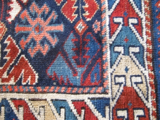 SHIRVAN RUG. GRAET COLORS 96/125CM GRAET CONDITION  .ANTIQE NEVER REPAIRD SHIP FREE .                   