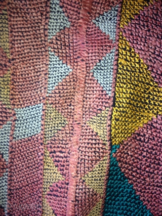 PALESTINIAN NOMADIC DREES,PROBABLY FROM THE SOUTH. TARABIN  TRIBE DECORATED WITH OLD TURKISH COINS ,VERY UNUSUAL     EMBROIDERED ON BOTH SIDES.(TIRZA MOSAYOF COLLECTION) APRO1920 -1926.SHIP FREE    